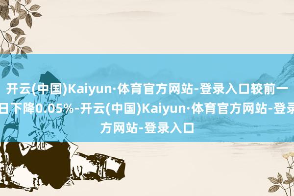 开云(中国)Kaiyun·体育官方网站-登录入口较前一往复日下降0.05%-开云(中国)Kaiyun·体育官方网站-登录入口