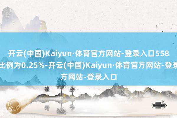 开云(中国)Kaiyun·体育官方网站-登录入口558股的比例为0.25%-开云(中国)Kaiyun·体育官方网站-登录入口