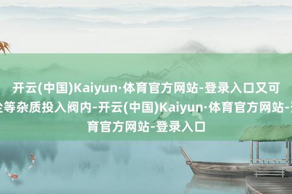 开云(中国)Kaiyun·体育官方网站-登录入口又可谨慎灰尘等杂质投入阀内-开云(中国)Kaiyun·体育官方网站-登录入口