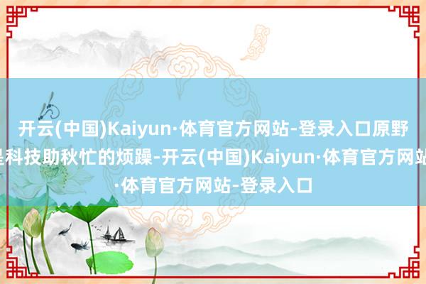 开云(中国)Kaiyun·体育官方网站-登录入口原野里处处都是科技助秋忙的烦躁-开云(中国)Kaiyun·体育官方网站-登录入口