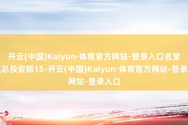 开云(中国)Kaiyun·体育官方网站-登录入口名堂瞻望总投资额15-开云(中国)Kaiyun·体育官方网站-登录入口