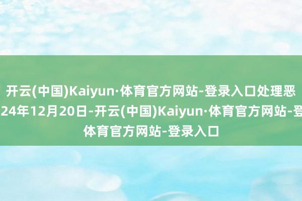 开云(中国)Kaiyun·体育官方网站-登录入口处理恶果：2024年12月20日-开云(中国)Kaiyun·体育官方网站-登录入口