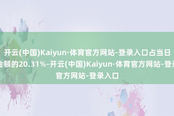 开云(中国)Kaiyun·体育官方网站-登录入口占当日买入金额的20.31%-开云(中国)Kaiyun·体育官方网站-登录入口