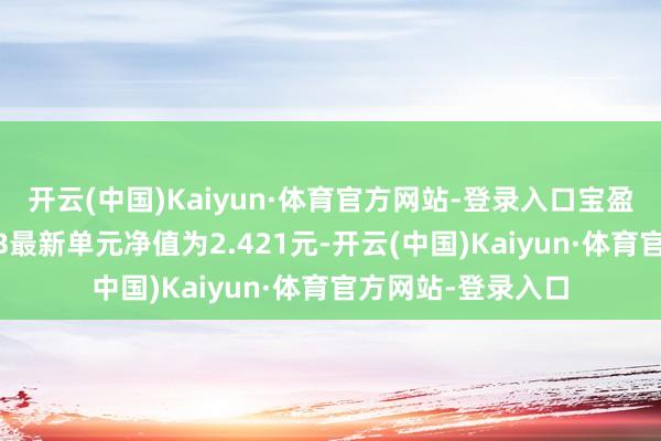 开云(中国)Kaiyun·体育官方网站-登录入口宝盈睿丰转变搀和A/B最新单元净值为2.421元-开云(中国)Kaiyun·体育官方网站-登录入口