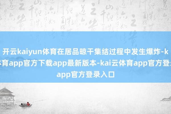 开云kaiyun体育在居品晾干集结过程中发生爆炸-kai云体育app官方下载app最新版本-kai云体育app官方登录入口