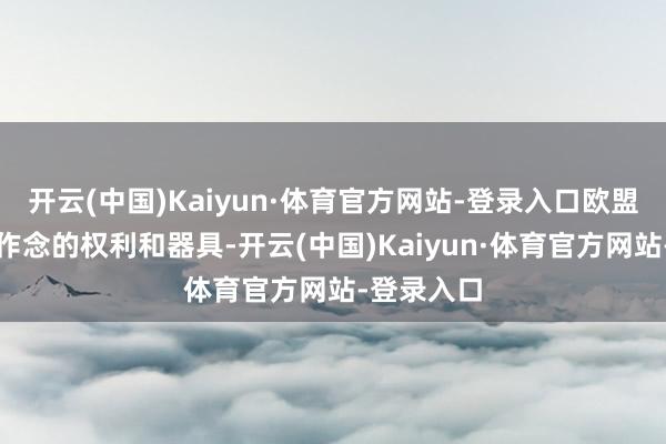 开云(中国)Kaiyun·体育官方网站-登录入口欧盟领有这么作念的权利和器具-开云(中国)Kaiyun·体育官方网站-登录入口